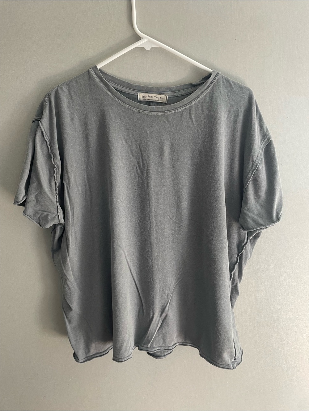 Free People We The Free Gray Blue Oversized Tee Medium